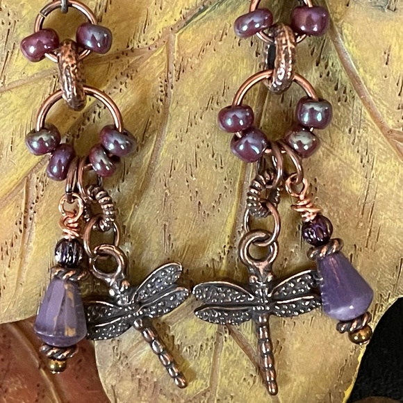 ARTISAN Earrings - “Midsummer Eve Flight” Dangles - Picture 2 of 7